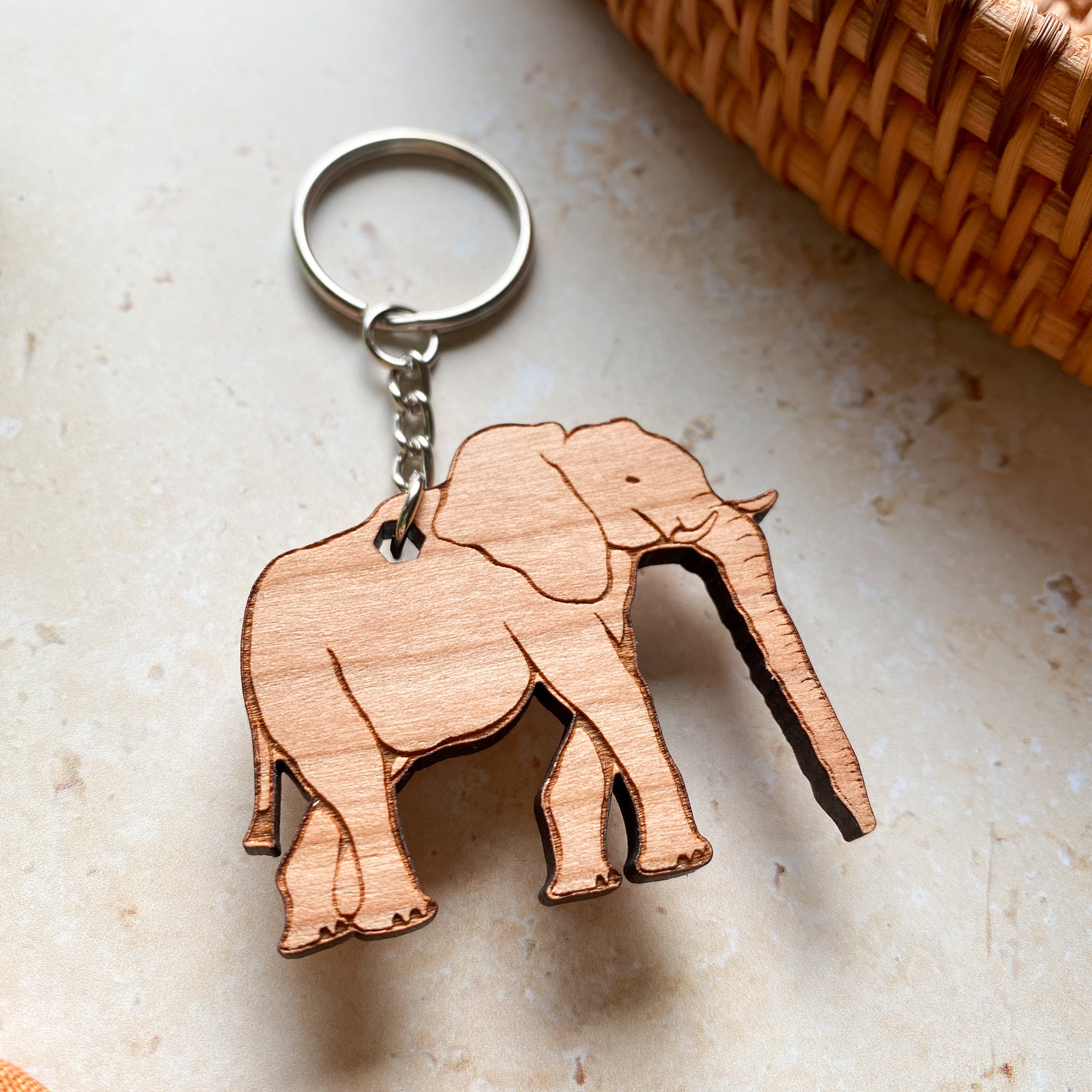 Silver hot sale elephant keyring